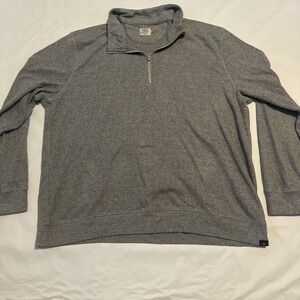 Faherty 1/4 Zip Legend Sweater Pullover XXL Mens Gray Bias Striped Preppy